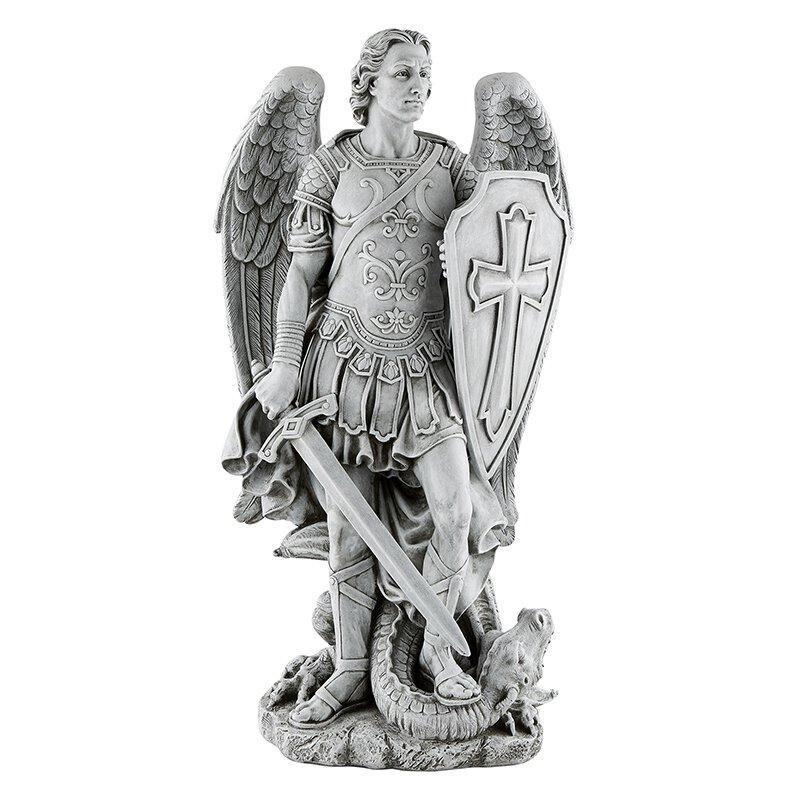 St. Michael Stone Garden Statue (Archangel Collection) - Multiple Sizes - Saint-Mike.org