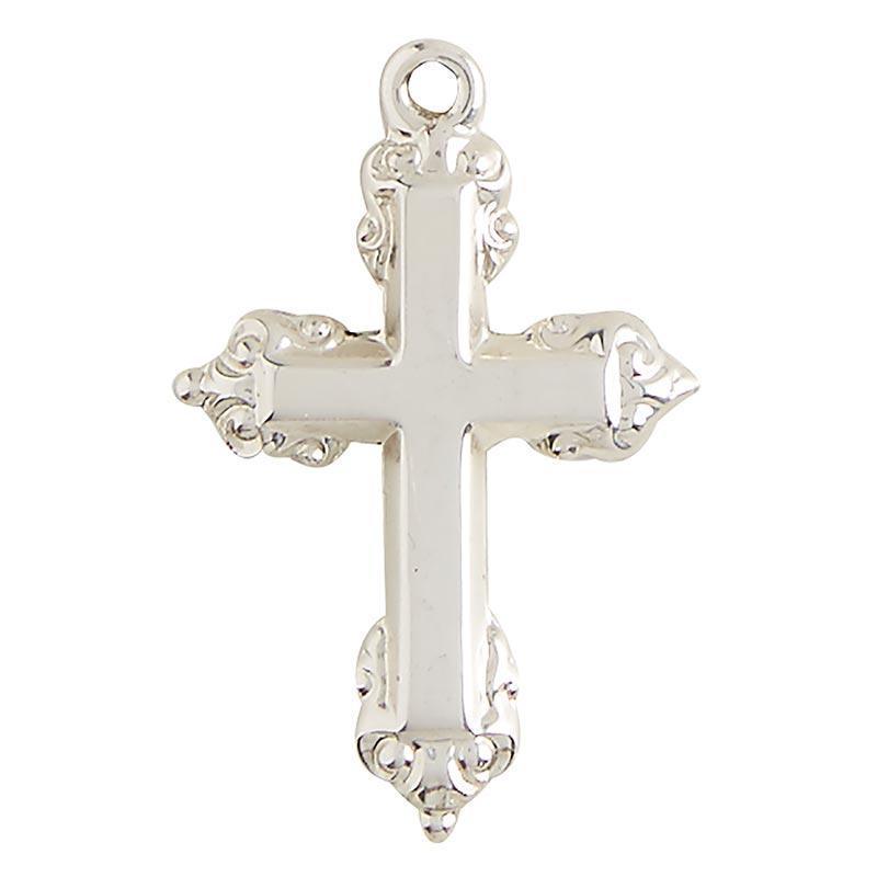 Sterling Silver Ornate Cross Necklace - 18" Chain - Saint-Mike.org