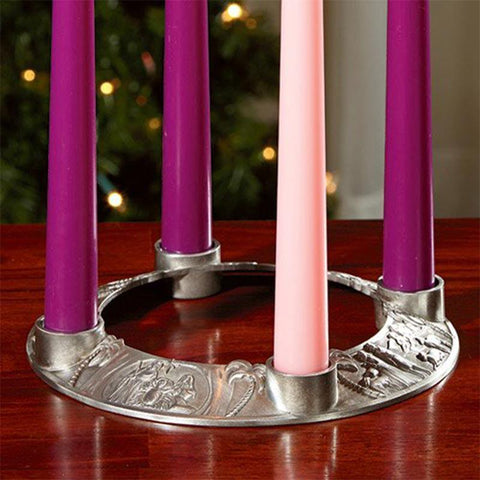 Story Of Christmas Advent Wreath Candle Holder (2 pack) - 7" Dia - Saint-Mike.org