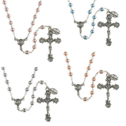 Swarovski Pearl Rosary Collection Bundle - 4 Rosaries - Saint-Mike.org