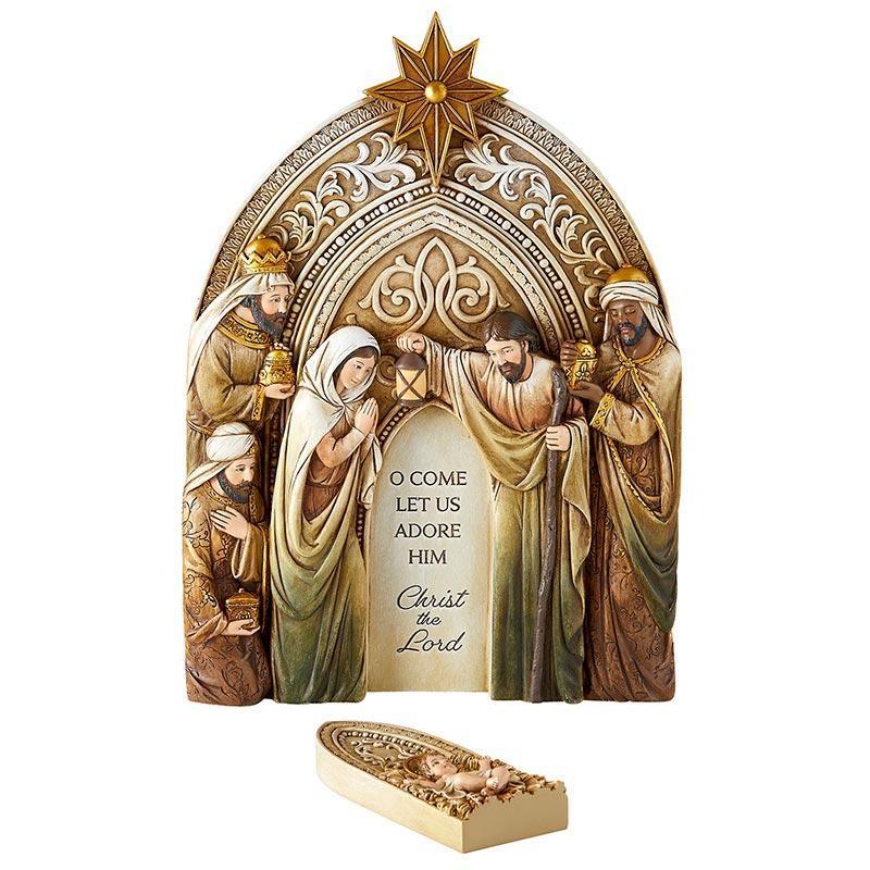 Three Kings Nativity Plaque - 12.5" H - Saint-Mike.org