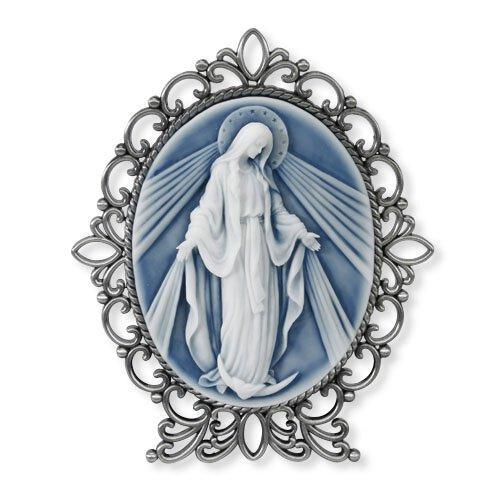 Our Lady of Grace Desk Stand (Cameo Classics Collection) - 5" H - Saint-Mike.org