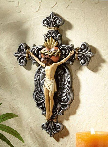 Calvary Sacred Heart Crucifix (San Giovanni Collection) - 10" H - Saint-Mike.org