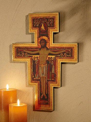 San Damiano Wood Crucifix (Marco Sevelli Collection) - 16" H - Saint-Mike.org