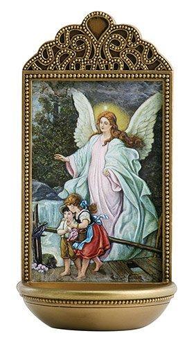 Guardian Angel Holy Water Font (Blessed Tresures Collection) - 6" H - Saint-Mike.org