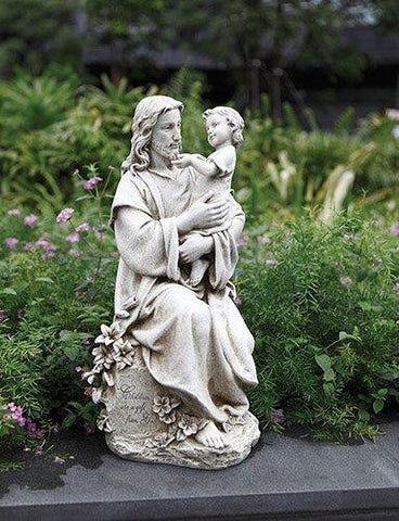 Jesus With Child Garden Statue - 20" H - Saint-Mike.org
